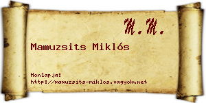 Mamuzsits Miklós névjegykártya
