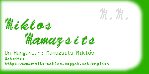 miklos mamuzsits business card