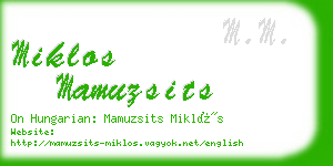 miklos mamuzsits business card